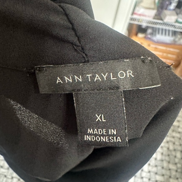 Ann Taylor Black Tie Front Relaxed Blouse - Picture 4 of 4